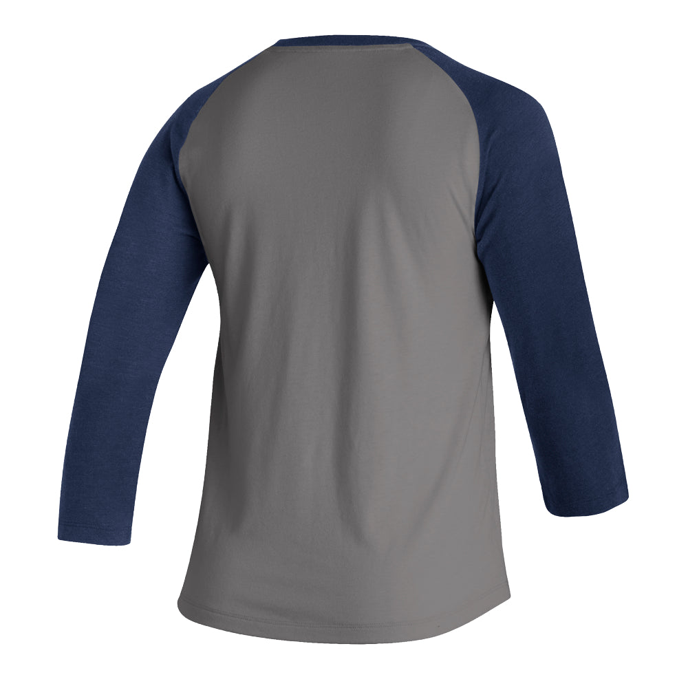 St. Louis Blues Women's Adidas Raglan Tee - Grey/Navy