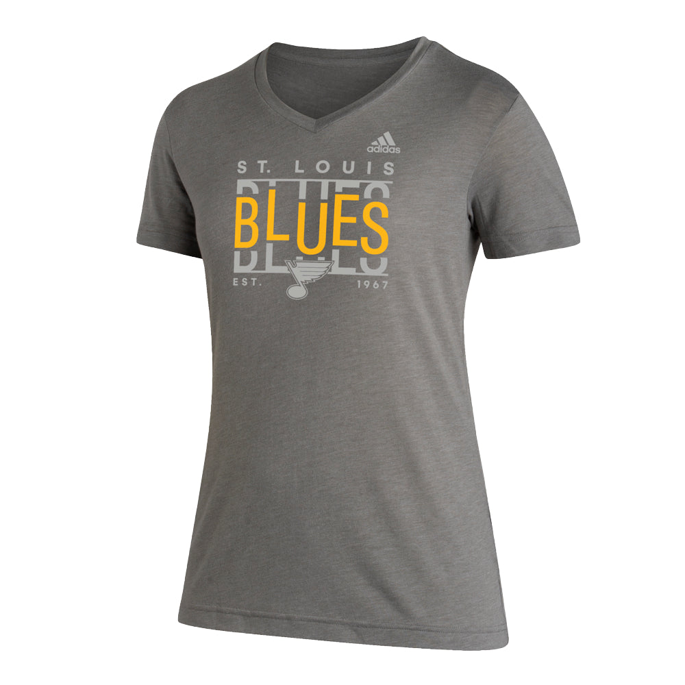 ST. LOUIS BLUES WOMENS REPEAT SHORT SLEEVE TEE - GREY T-shirt adidas   