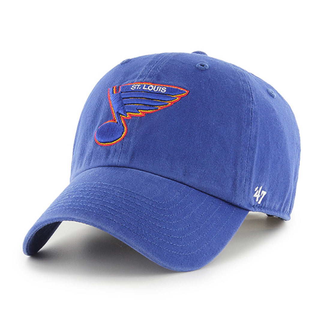ST. LOUIS BLUES ’47 BRAND 90'S NOTE CLEAN UP ADJUSTABLE HAT- ROYAL Hat '47 Brand   