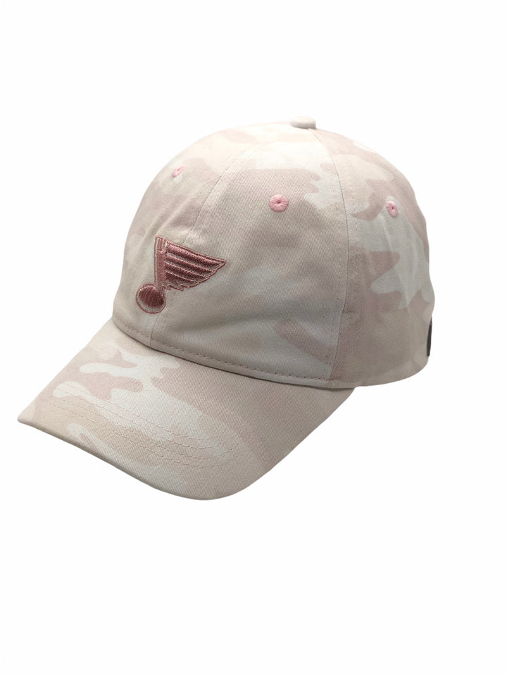 ST. LOUIS BLUES LUSSO STYLE METALLIC NOTE STRAPBACK HAT - PINK CAMO
