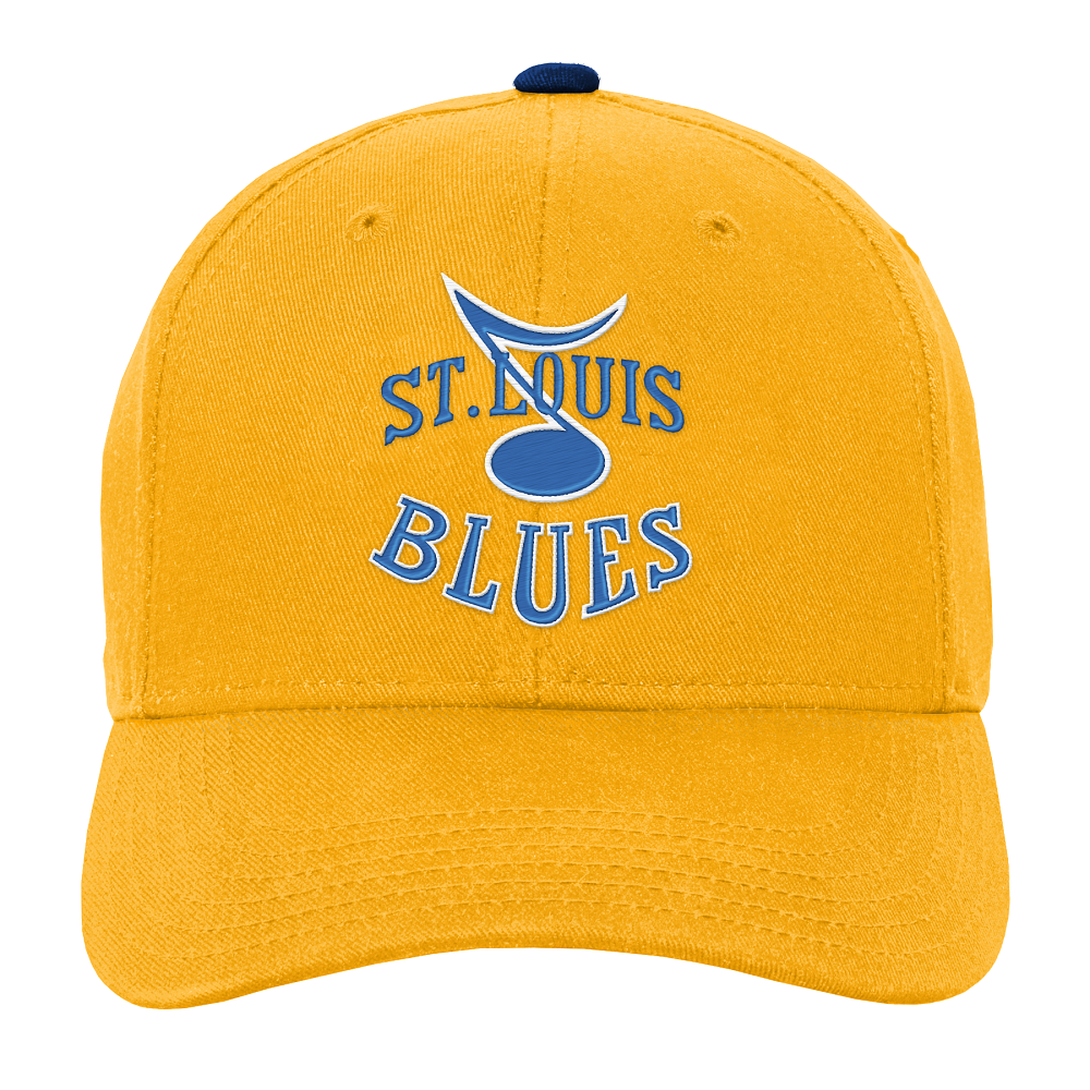 Mitchell & Ness Navy/Gold St. Louis Blues Vintage Script Snapback Hat