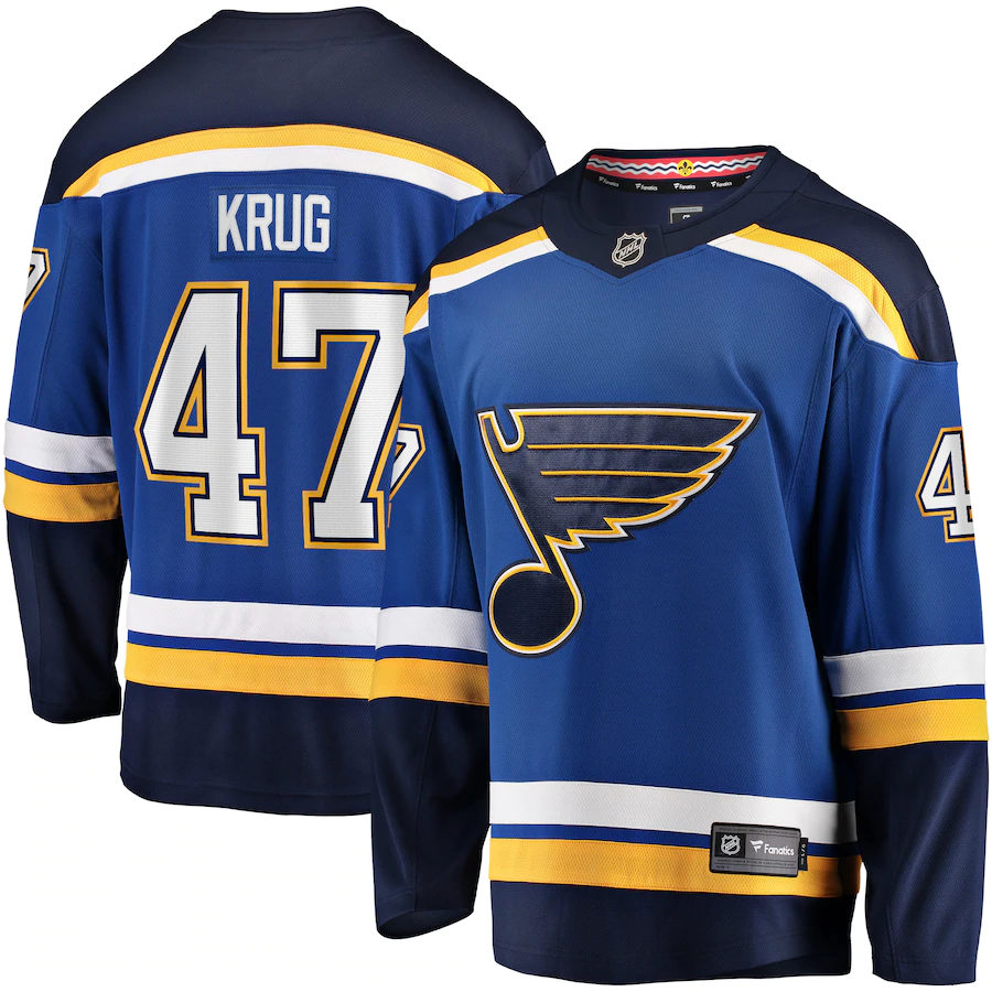 St. Louis Blues Men's Breakaway Jersey - Krug #47 Jersey Fanatics   