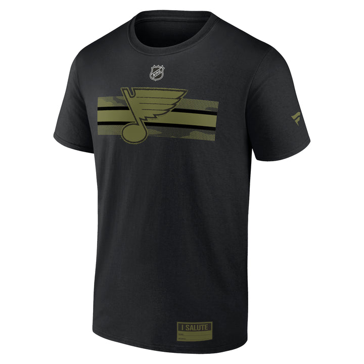 ST. LOUIS BLUES FANATICS MILITARY STRIPE TEE - BLACK