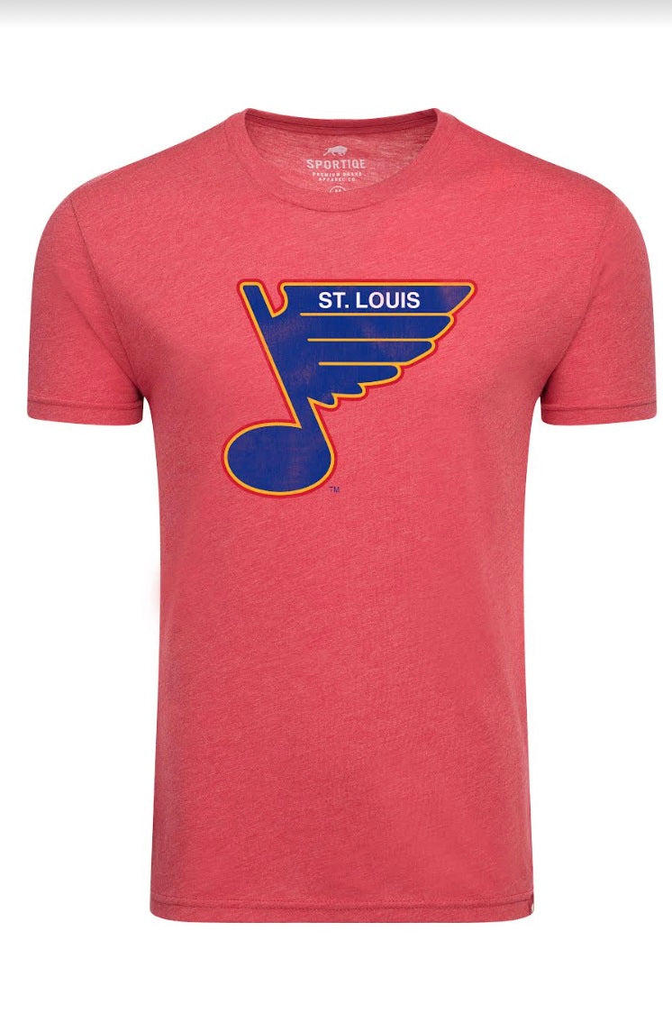 ST. LOUIS BLUES SPORTIQE RETRO COMFY TEE - RED