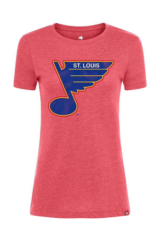 ST. LOUIS BLUES SPORTIQE WOMENS RETRO COMFY TEE - RED