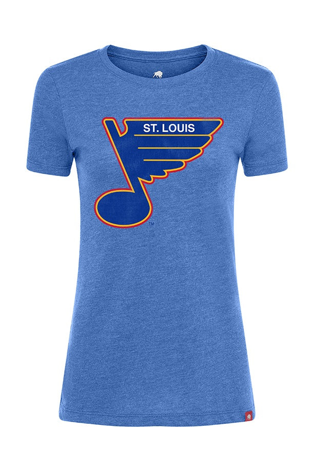 ST. LOUIS BLUES SPORTIQE WOMENS RETRO COMFY TEE - ROYAL