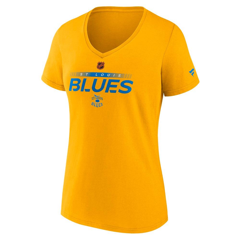 ST. LOUIS BLUES FANATICS REVERSE RETRO WOMENS LOGO VEE - YELLOW T-shirt Fanatics   
