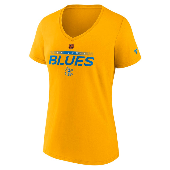 ST. LOUIS BLUES FANATICS REVERSE RETRO WOMENS LOGO VEE - YELLOW T-shirt Fanatics   