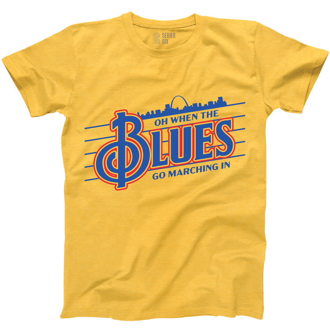ST. LOUIS BLUES SERIES SIX WHEN THE BLUES GO MARCHING IN SHORT SLEEVE TEE