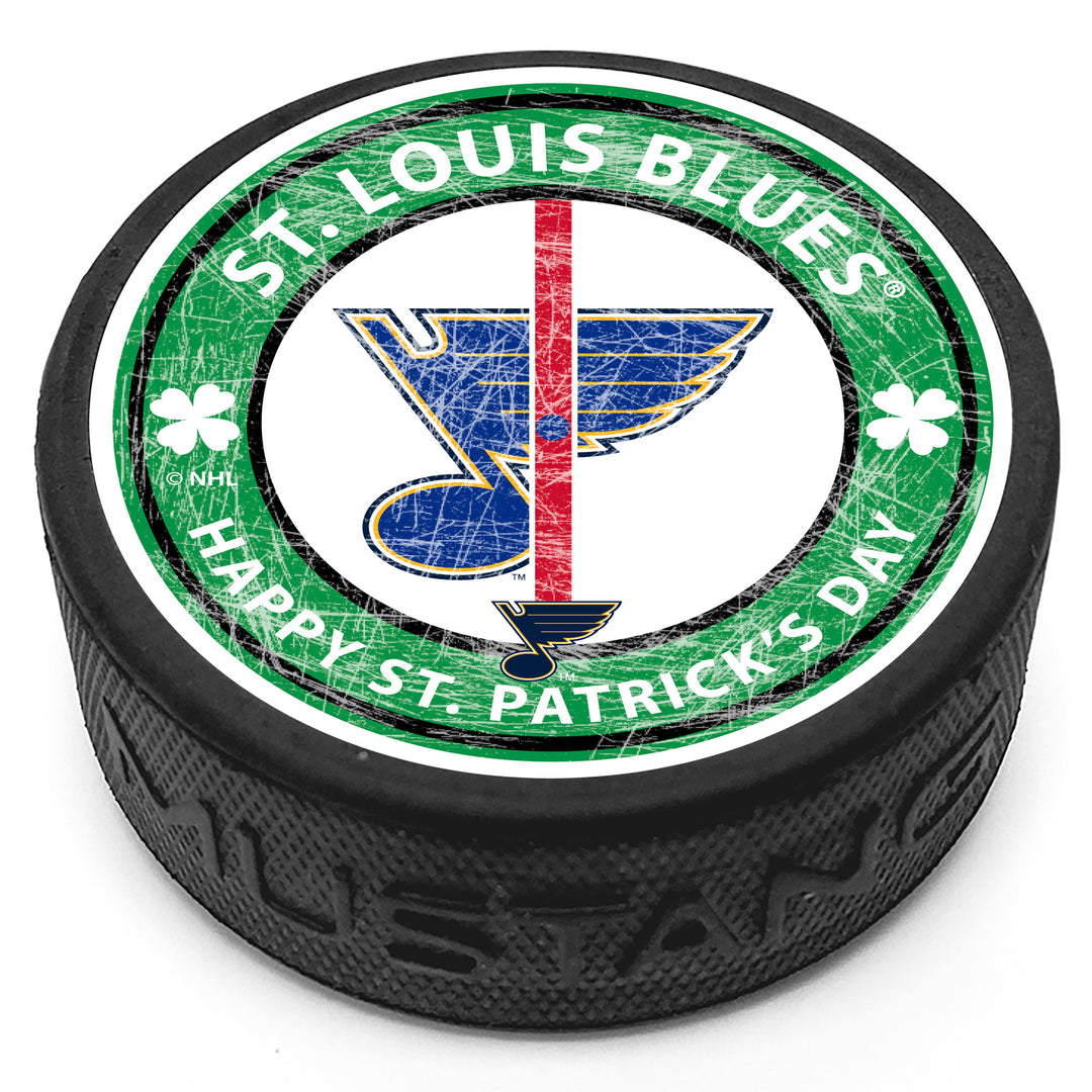 ST. LOUIS BLUES ST. PATRICK'S DAY PUCK Novelties Mustang Products   