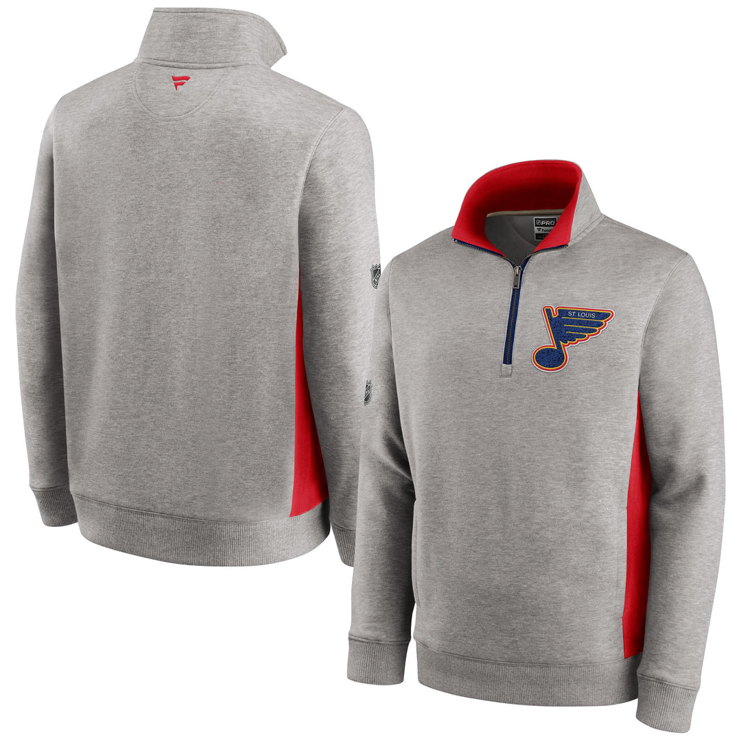ST. LOUIS BLUES FANATICS SPECIAL EDITION 1/4 ZIP - GREY Outerwear Fanatics   