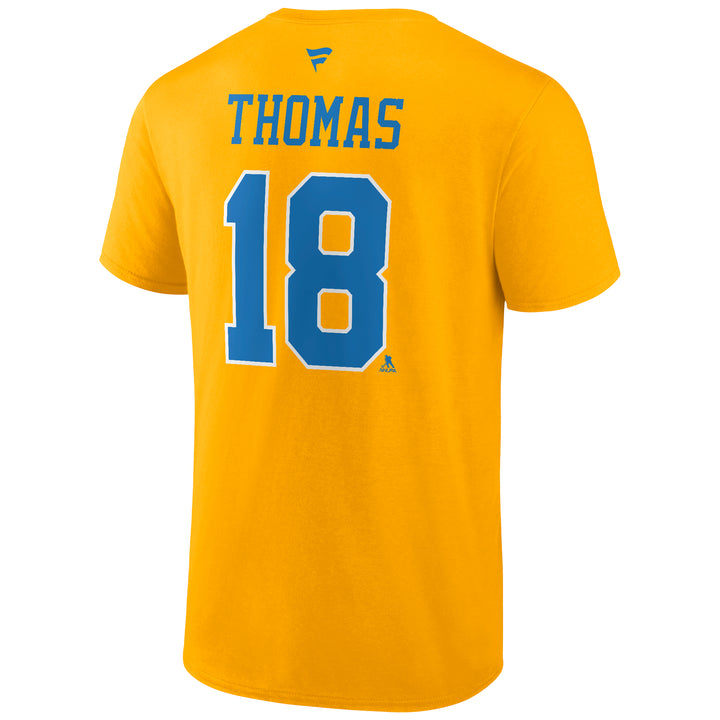 ST. LOUIS BLUES REVERSE RETRO THOMAS FANATICS PLAYER TEE - YELLOW