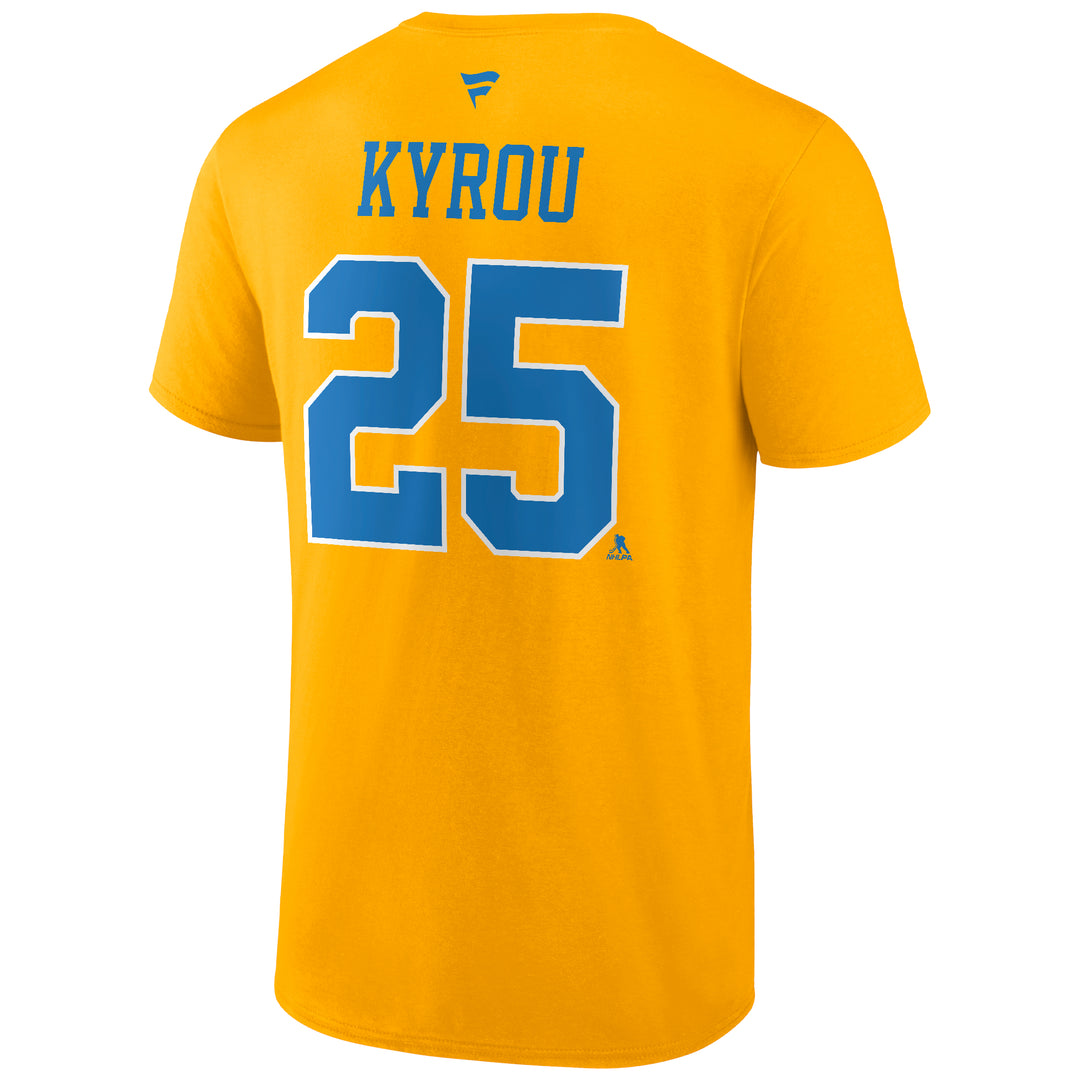 ST. LOUIS BLUES REVERSE RETRO KYROU FANATICS PLAYER TEE - YELLOW