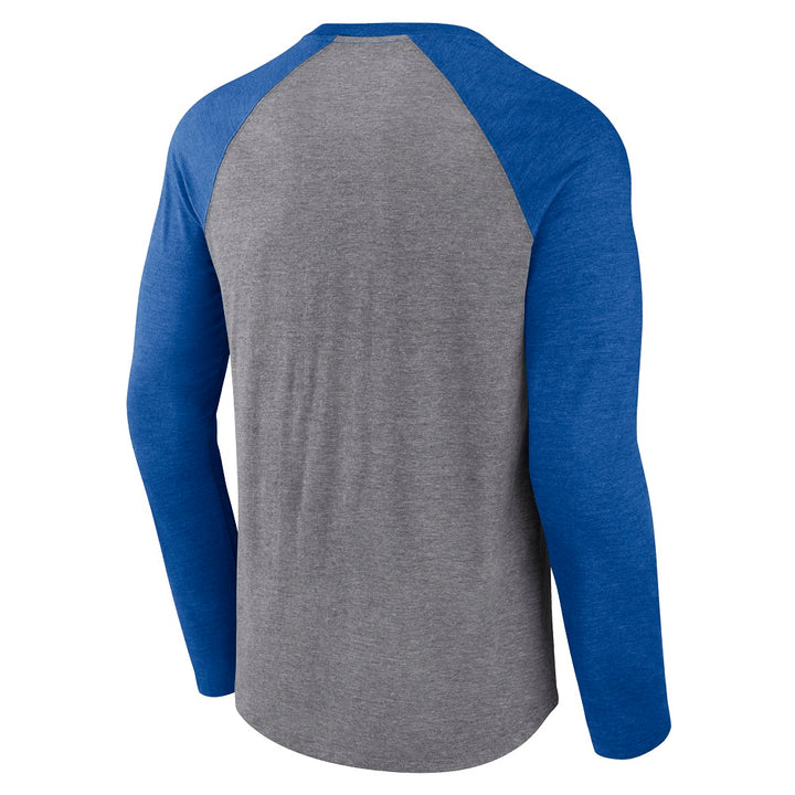 ST. LOUIS BLUES FANATICS REVERSE RETRO RAGLAN TEE - ROYAL GREY