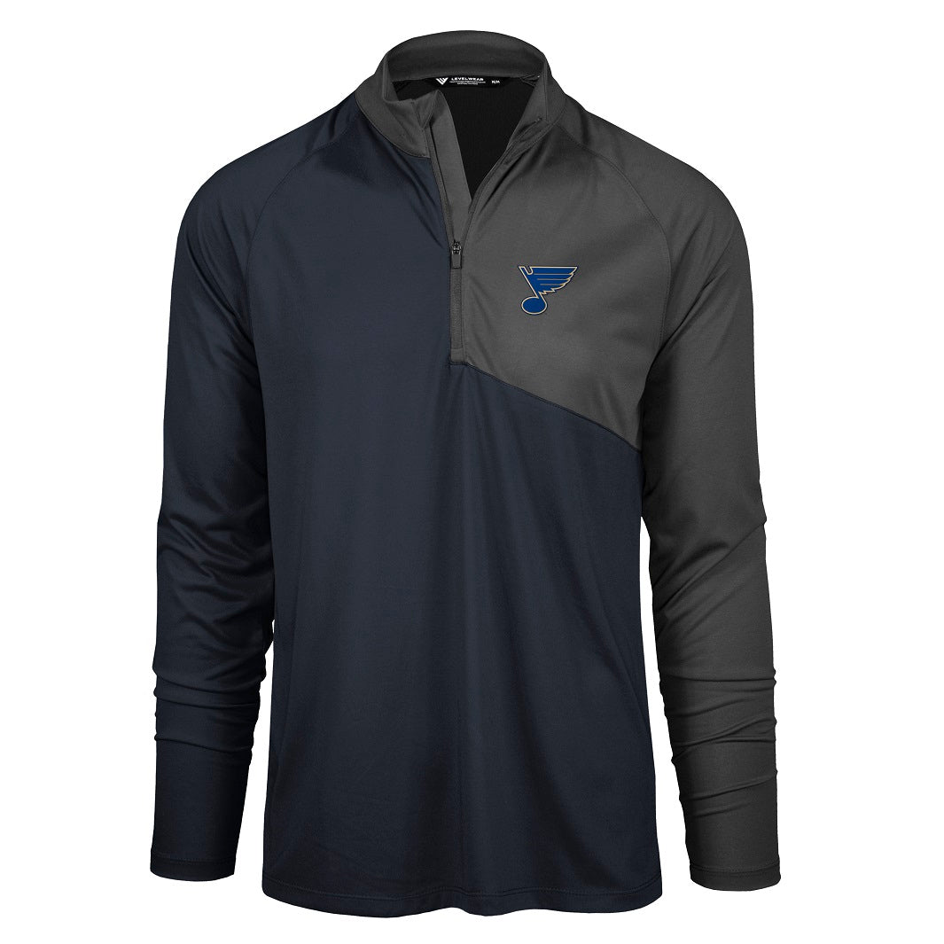 ST. LOUIS BLUES LEVELWEAR PINNACLE 1/4 ZIP - NAVY Outerwear Levelwear   