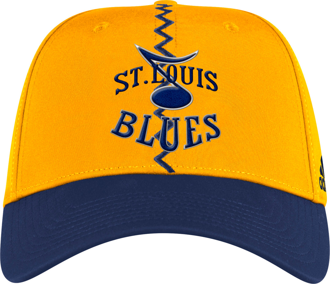 ST. LOUIS BLUES ADIDAS REVERSE RETRO FLEXT FIT HAT - YELLOW