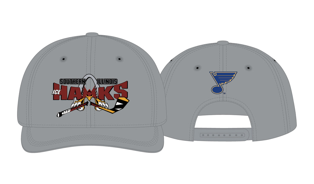 SOUTHERN ILLINOIS ICEHAWKS - GREY SNAPBACK Program Eagle Promotions   