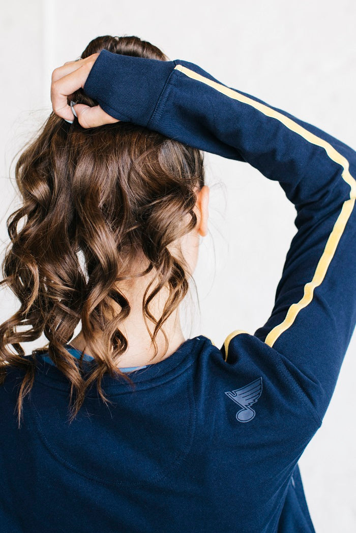 ST. LOUIS BLUES LUSSO STYLE CROPPED CREW Shirts & Tops Lusso   