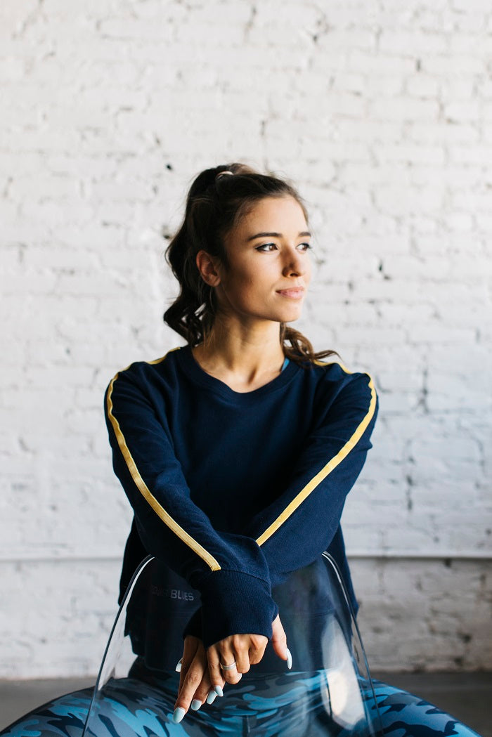 ST. LOUIS BLUES LUSSO STYLE CROPPED CREW Shirts & Tops Lusso   