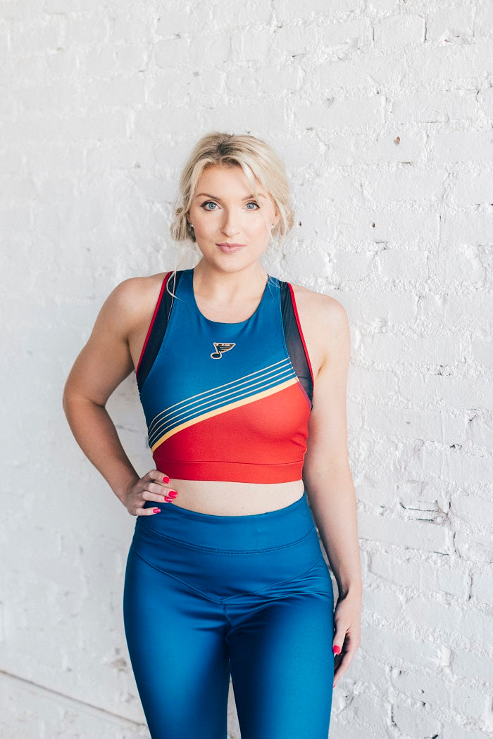 ST. LOUIS BLUES LUSSO STYLE RETRO SPORTS BRA Shirts & Tops Lusso   