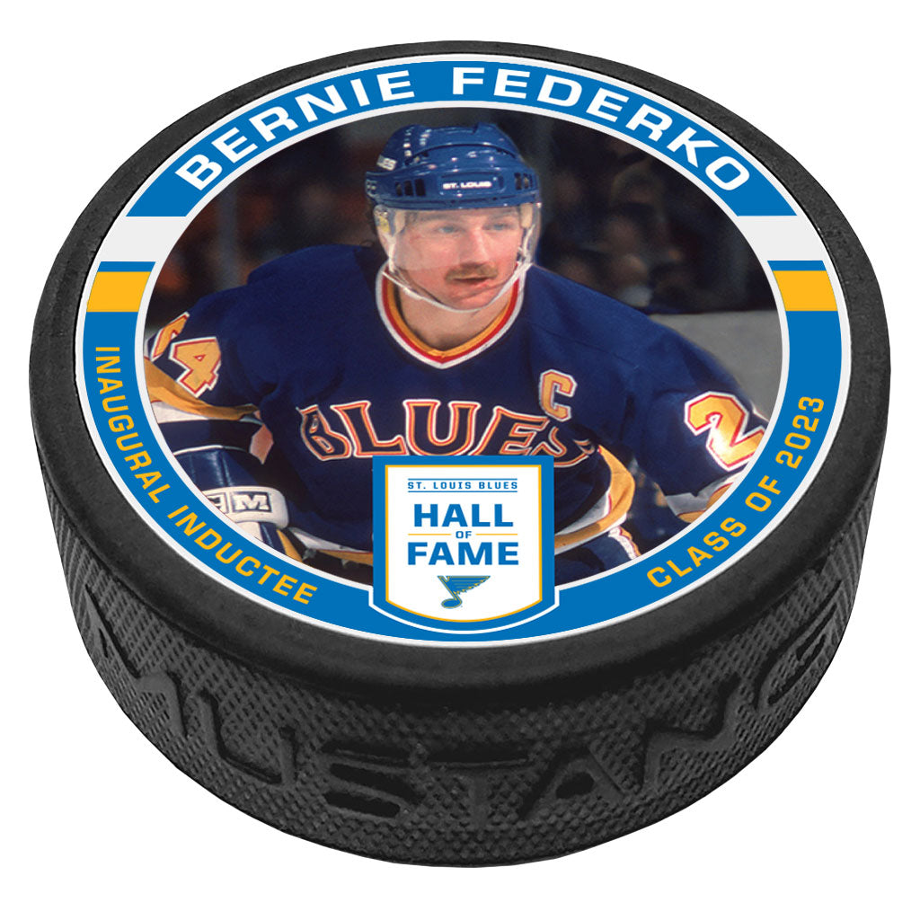 ST. LOUIS BLUES FEDERKO HALL OF FAME PUCK