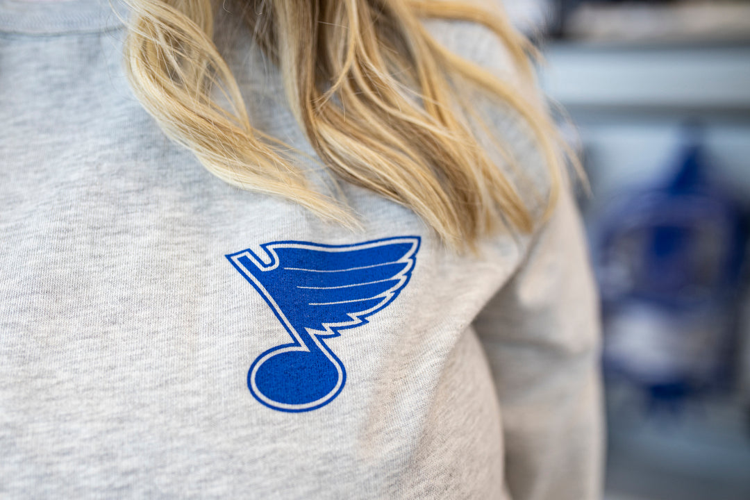 ST. LOUIS BLUES EMILY STAHL SCRIPTY CREW - GREY