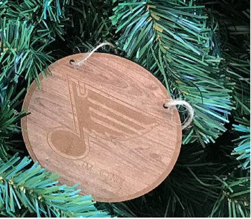 ST. LOUIS BLUES RICO PRIMARY WOOD ORNAMENT