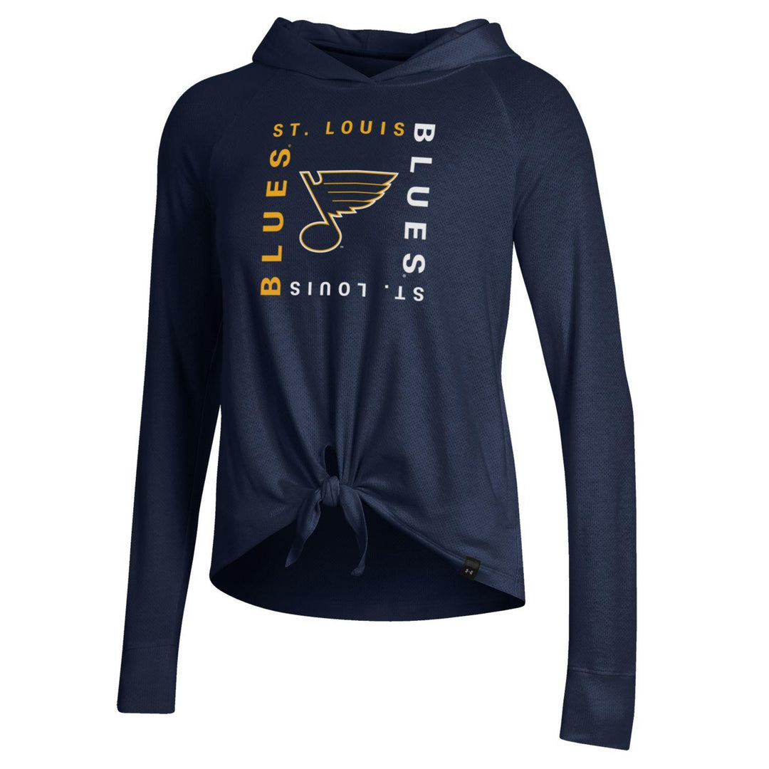 St. Louis Blues Pinhole L/S Hood Tee Outerwear Under Armour XS Navy 