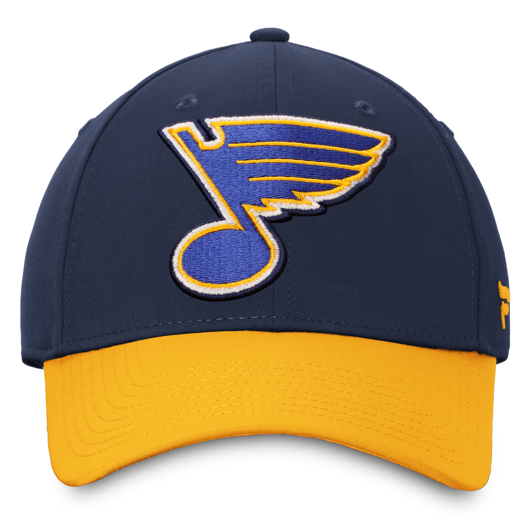 ST. LOUIS BLUES FANATICS HOMETOWN FLEX FIT HAT - NAVY Hat Fanatics S/M Navy/Gold 