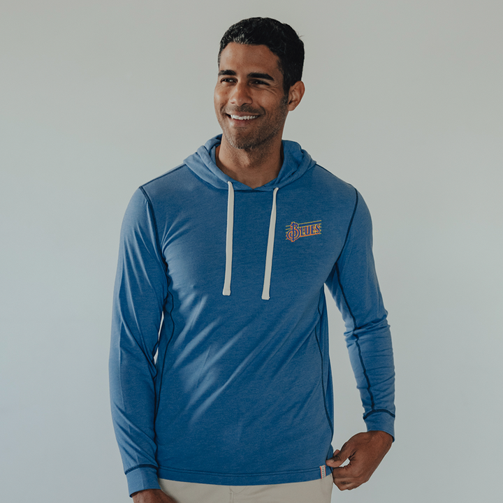 ST. LOUIS BLUES THE NORMAL BRAND HAMLIN JERSEY HOODIE - BLUE Outerwear The Normal Brand   