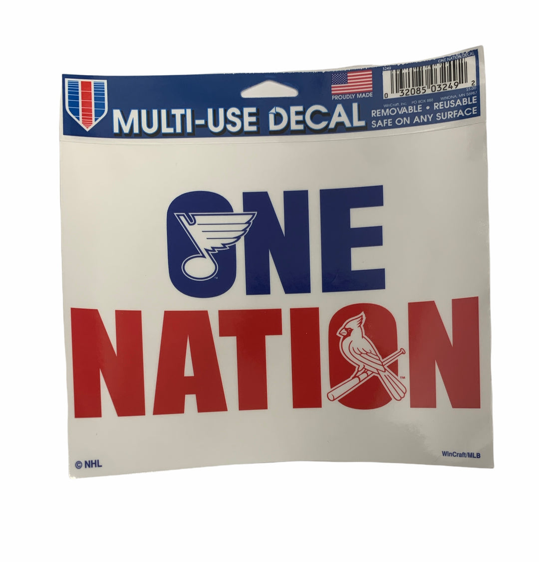 ST. LOUIS BLUES WINCRAFT ONE NATION DECAL