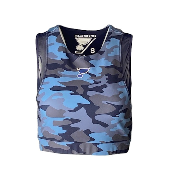 ST. LOUIS BLUES LUSSO STYLE SPORTS BRA - NAVY CAMO Womens Lusso   