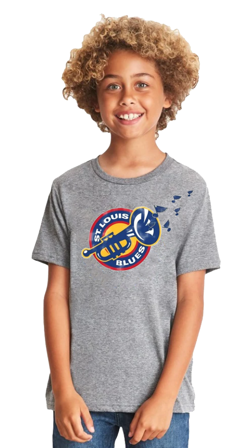 ST. LOUIS BLUES 2LU TRUMPET NOTE TEE - GRAY T-shirt 2LU