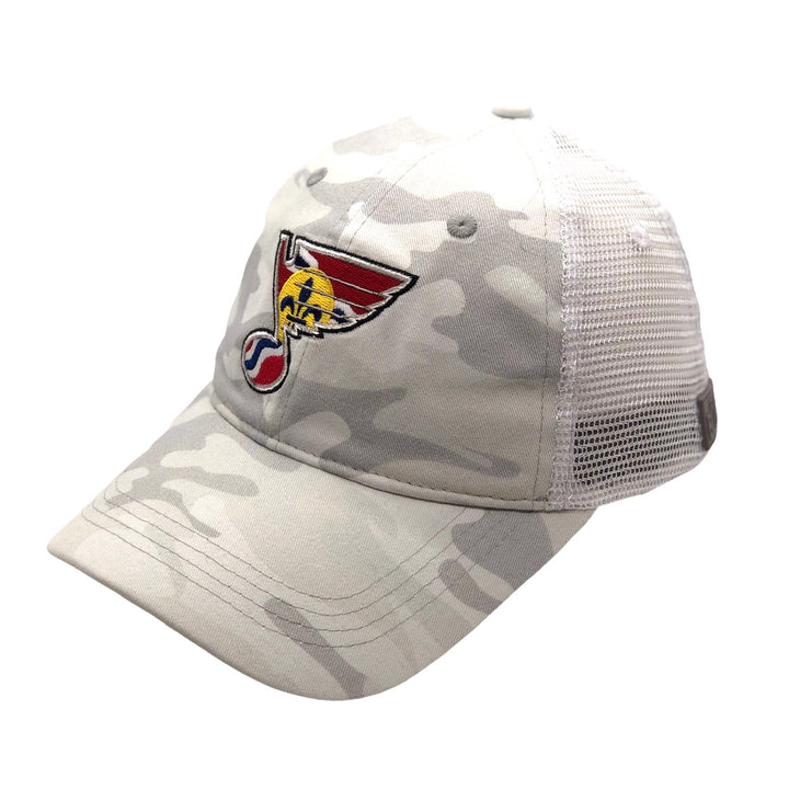 ST. LOUIS BLUES LUSSO STYLE STL FLAG MESH SNAPBACK - ARCTIC CAMO Hat STL Authentics   