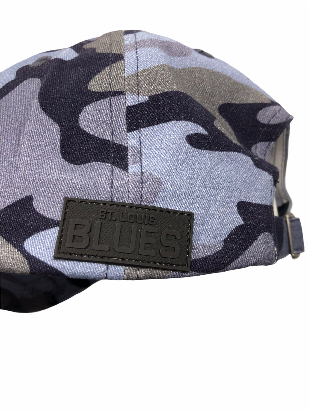 ST. LOUIS BLUES LUSSO STYLE SLB APPLIQUE STRAPBACK HAT - NAVY CAMO