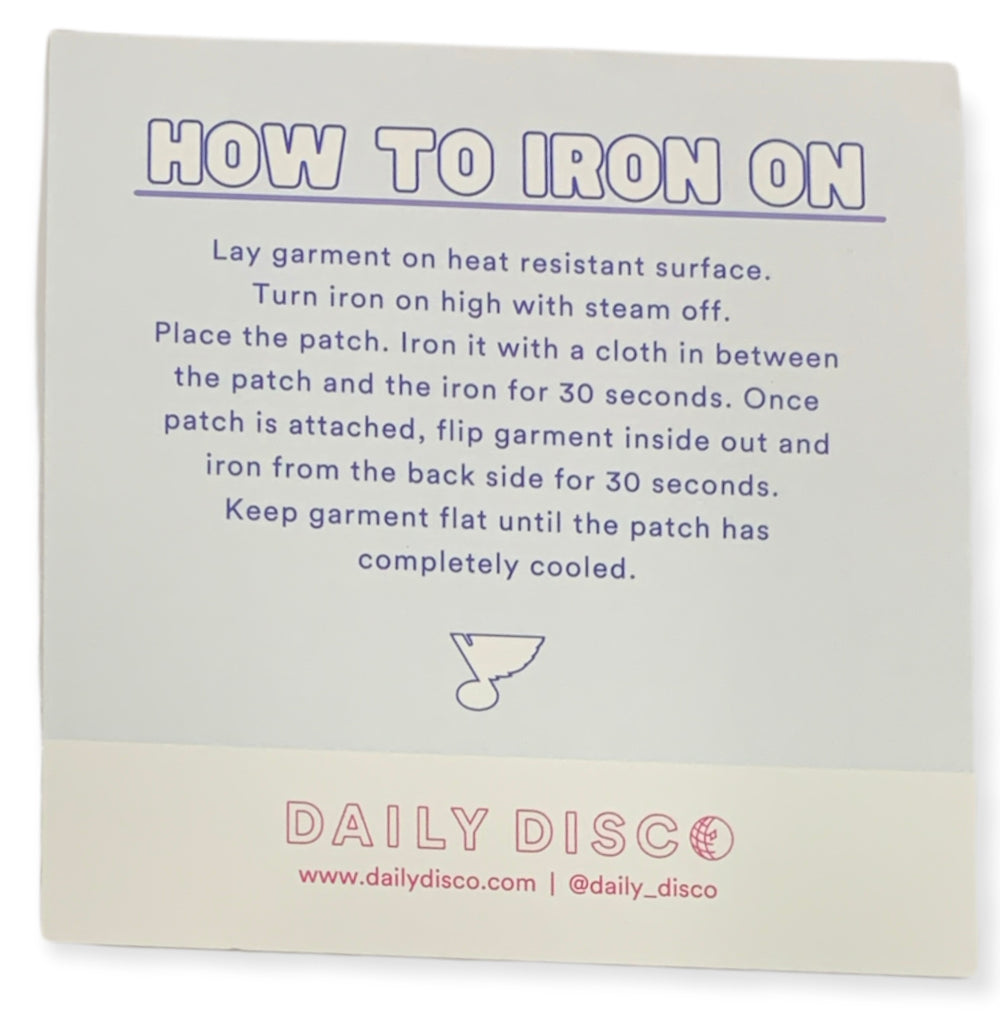 Daily Disco Chenille Blues Script Back Patch  Daily Disco   