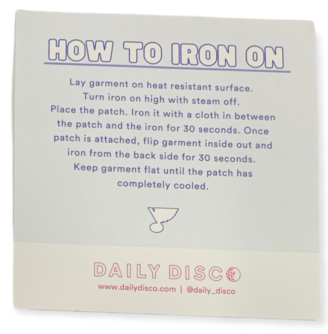 Daily Disco Chenille Blues Script Back Patch  Daily Disco   