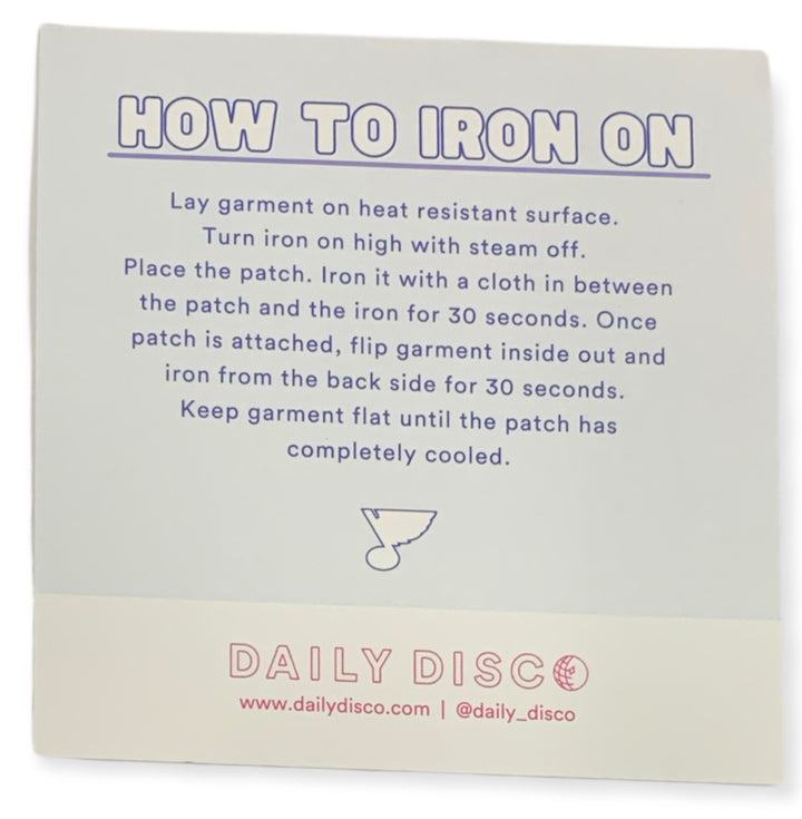 Daily Disco Chenille Blues Script Back Patch  Daily Disco   