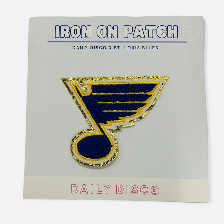 Daily Disco Glitter Chenille Blue Note Patch