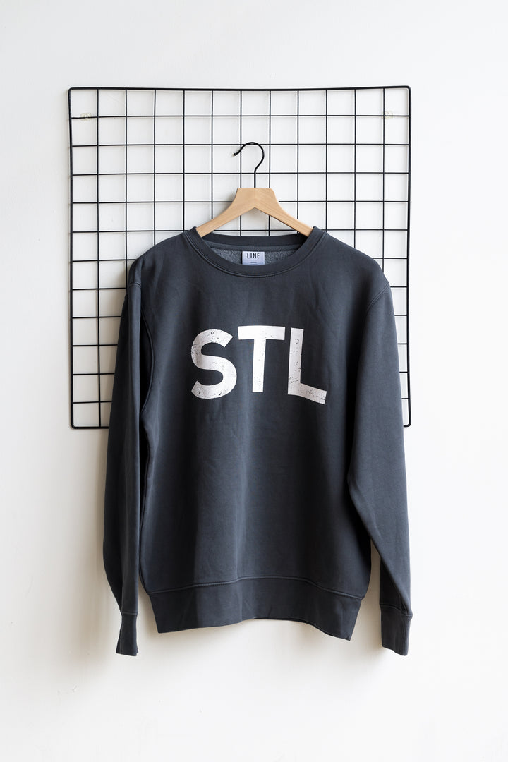 ST. LOUIS BLUES LINE CHANGE STL CREW SWEATER- GREY Outerwear Line Change   