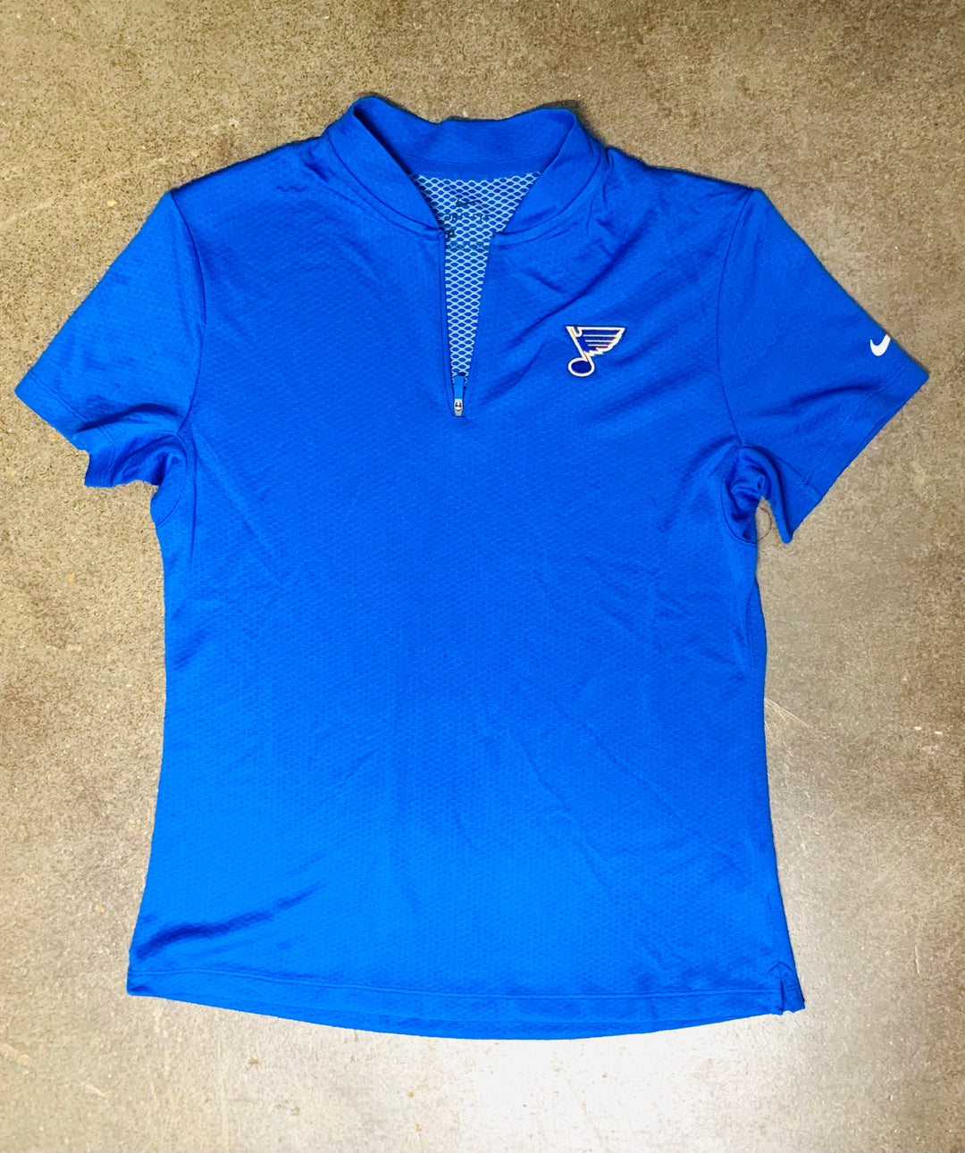 ST. LOUIS BLUES NIKE WOMENS BLADE ZIP POLO - ROYAL Polo Nike   