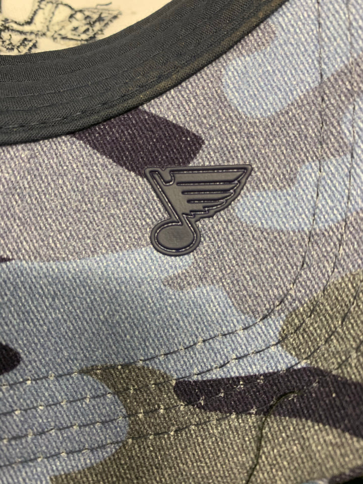 ST. LOUIS BLUES LUSSO STYLE ARCH MESH SNAPBACK  - NAVY CAMO Hat STL Authentics   