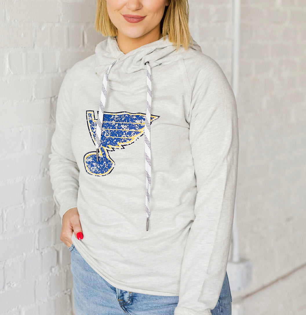 St Louis Blues Ladies Crossover Bluenote Hoodie - STL Authentics