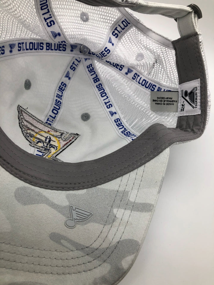 ST. LOUIS BLUES LUSSO STYLE STL FLAG MESH SNAPBACK - ARCTIC CAMO Hat STL Authentics   