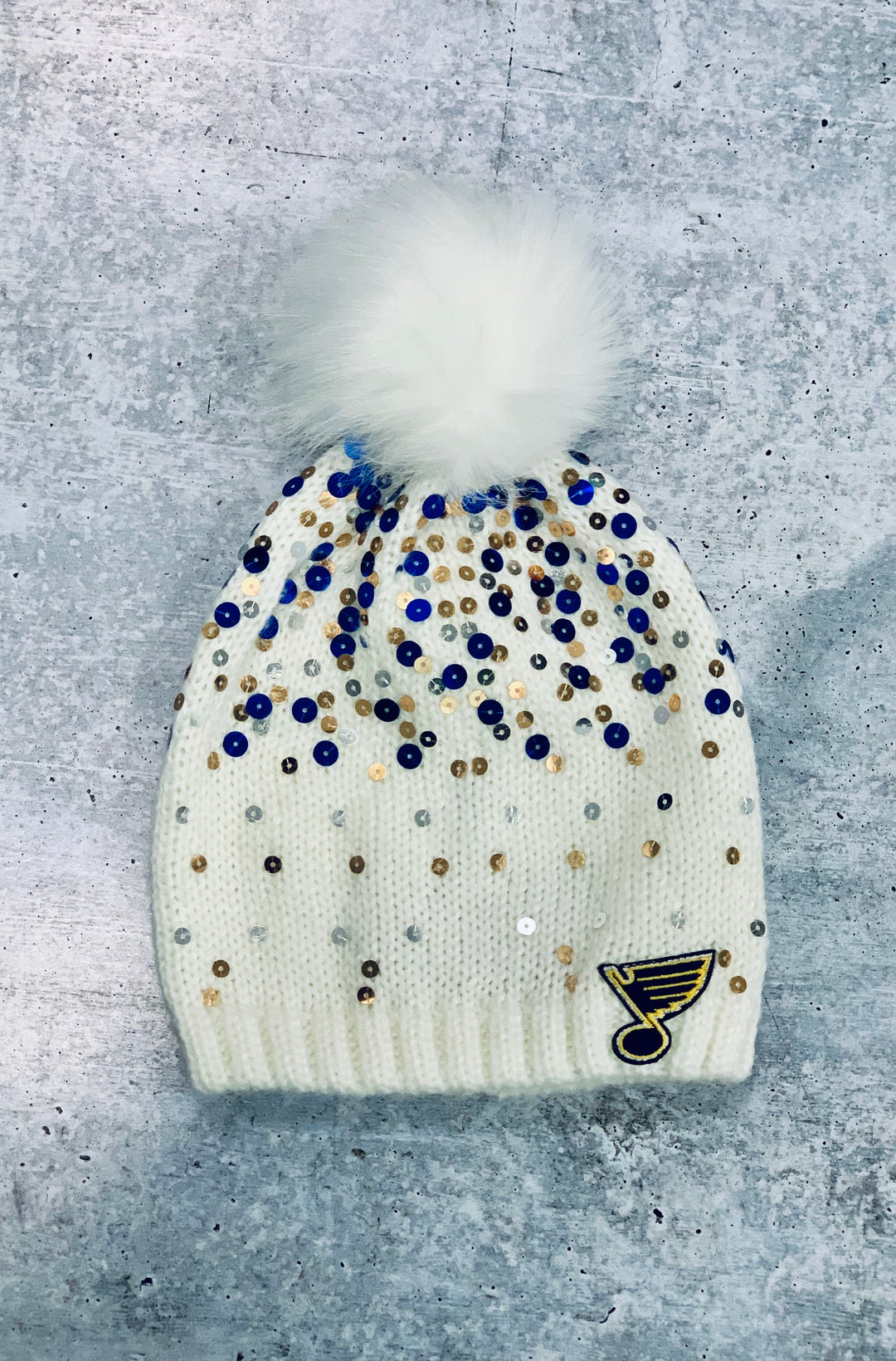 Men's adidas Gray St. Louis Blues Team Cuffed Knit Hat with Pom