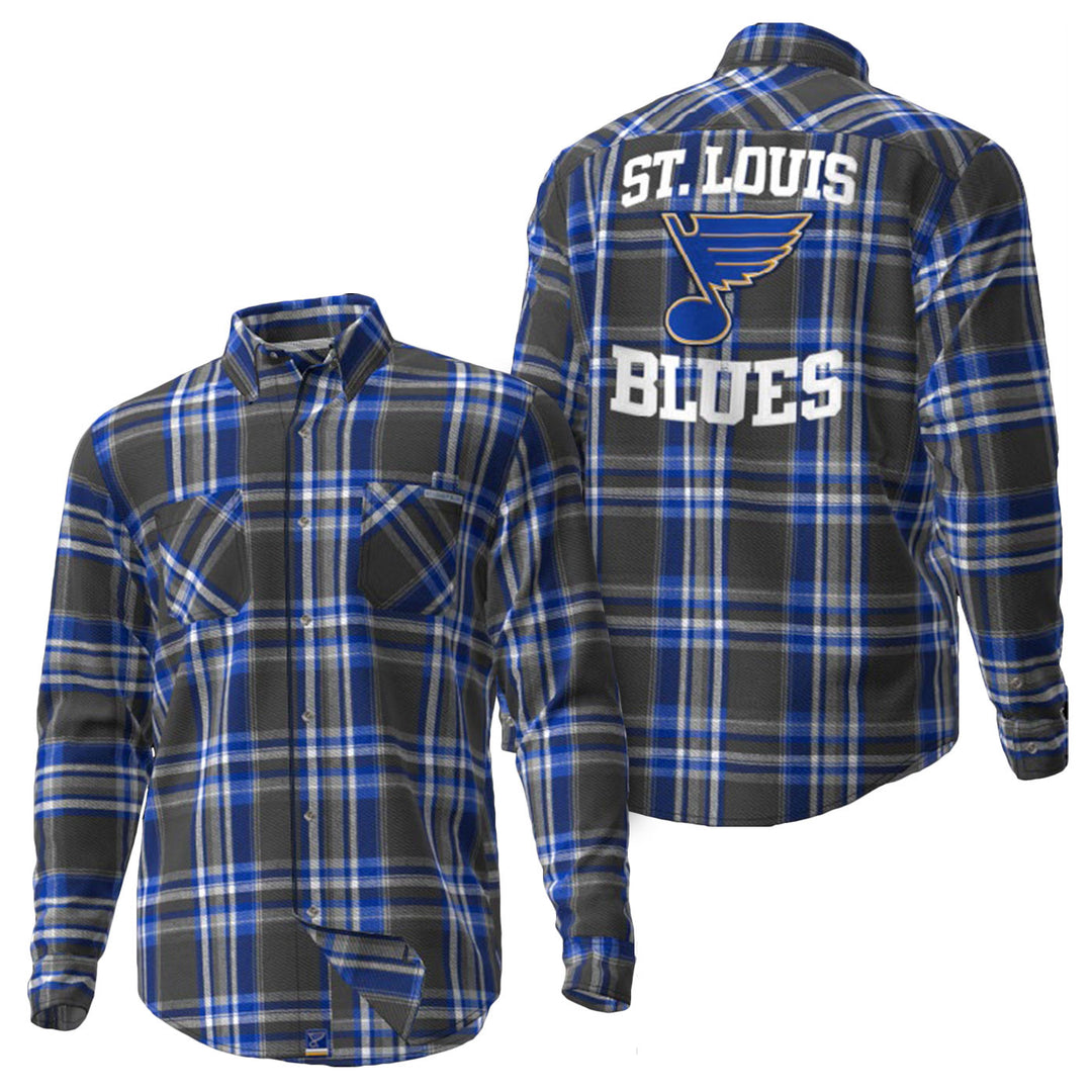 St. Louis Blues Flannel Long Sleeve T-Shirt - Blue