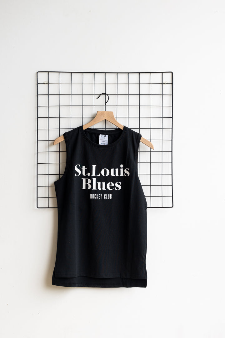 ST. LOUIS BLUES LINE CHANGE MUSCLE TANK- BLACK