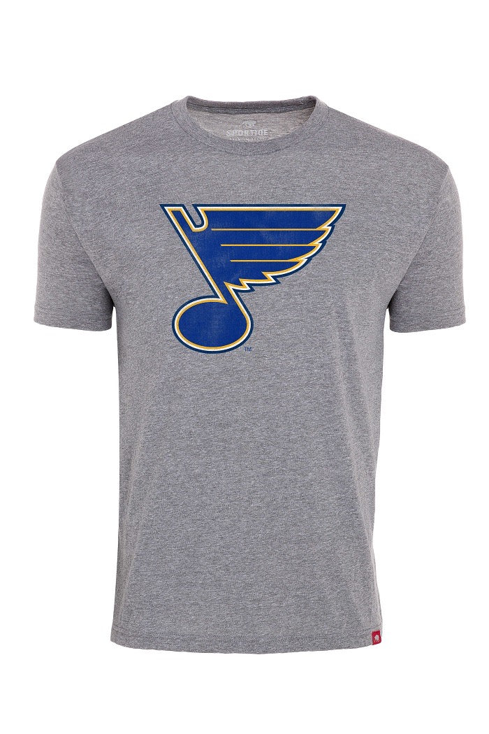 ST. LOUIS BLUES SPORTIQE NOTE COMFY TEE - GREY