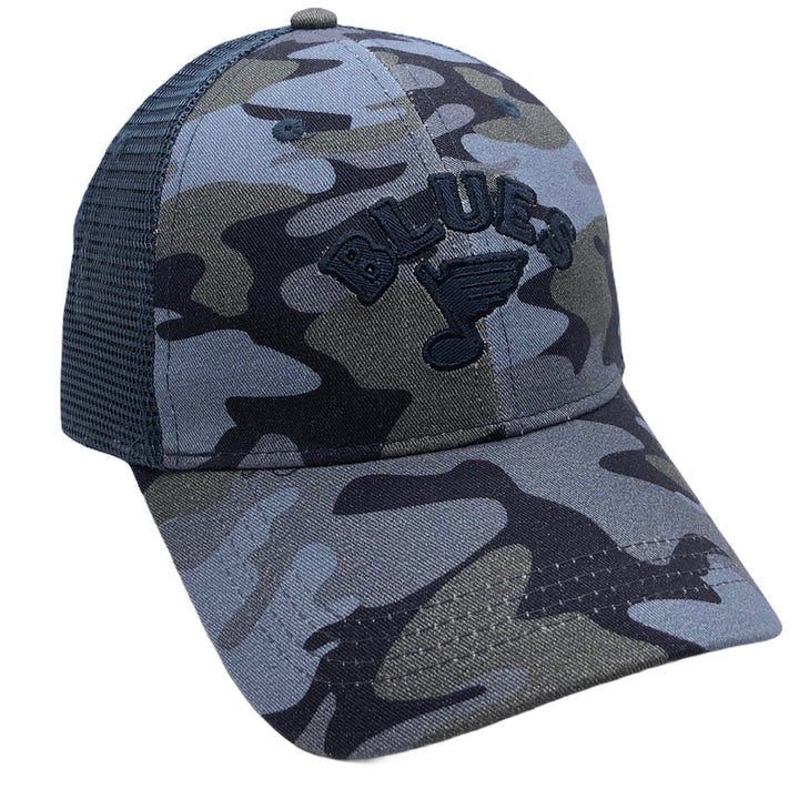 ST. LOUIS BLUES LUSSO STYLE ARCH MESH SNAPBACK  - NAVY CAMO Hat STL Authentics   