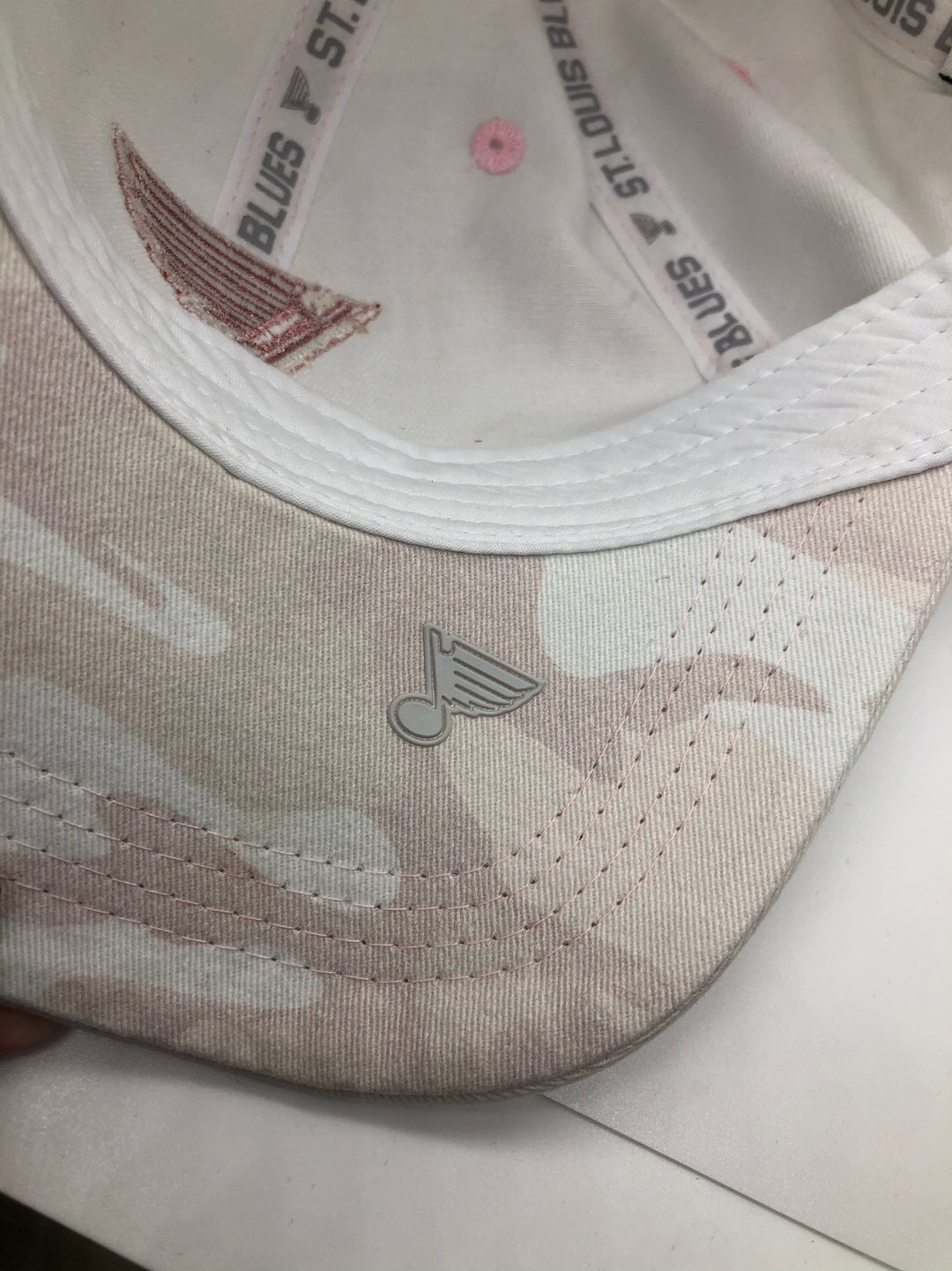 ST. LOUIS BLUES LUSSO STYLE METALLIC NOTE STRAPBACK HAT - PINK CAMO Hat STL Authentics   